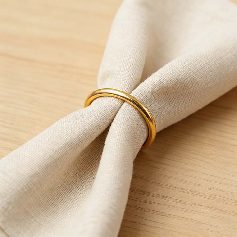 10Pcs Stainless Steel Round Napkin Ring Minimalist Style Napkin Buckle  For Table Settings