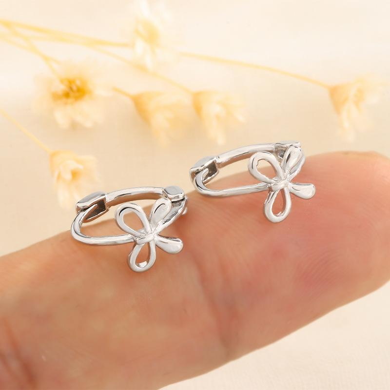 

Sweet Bow 925 Silver Ear Cuffs For Women Minimalist Niche Exquisite Fairy Earrings Jewelry