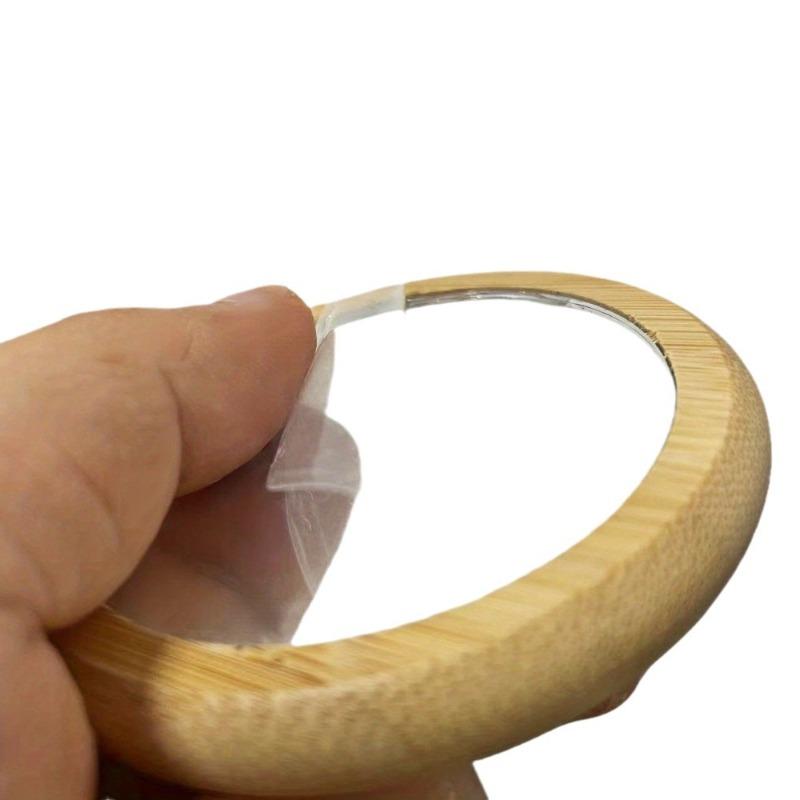 4er-Pack DIY Bambus und Holz Kosmetikspiegel Party Hochzeit Kleines Geschenk für Gäste Holz Runder Spiegel Geschenk