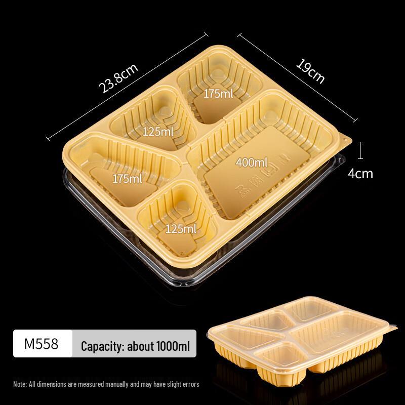 Molona 5-Compartment Disposable Meal Prep Containers