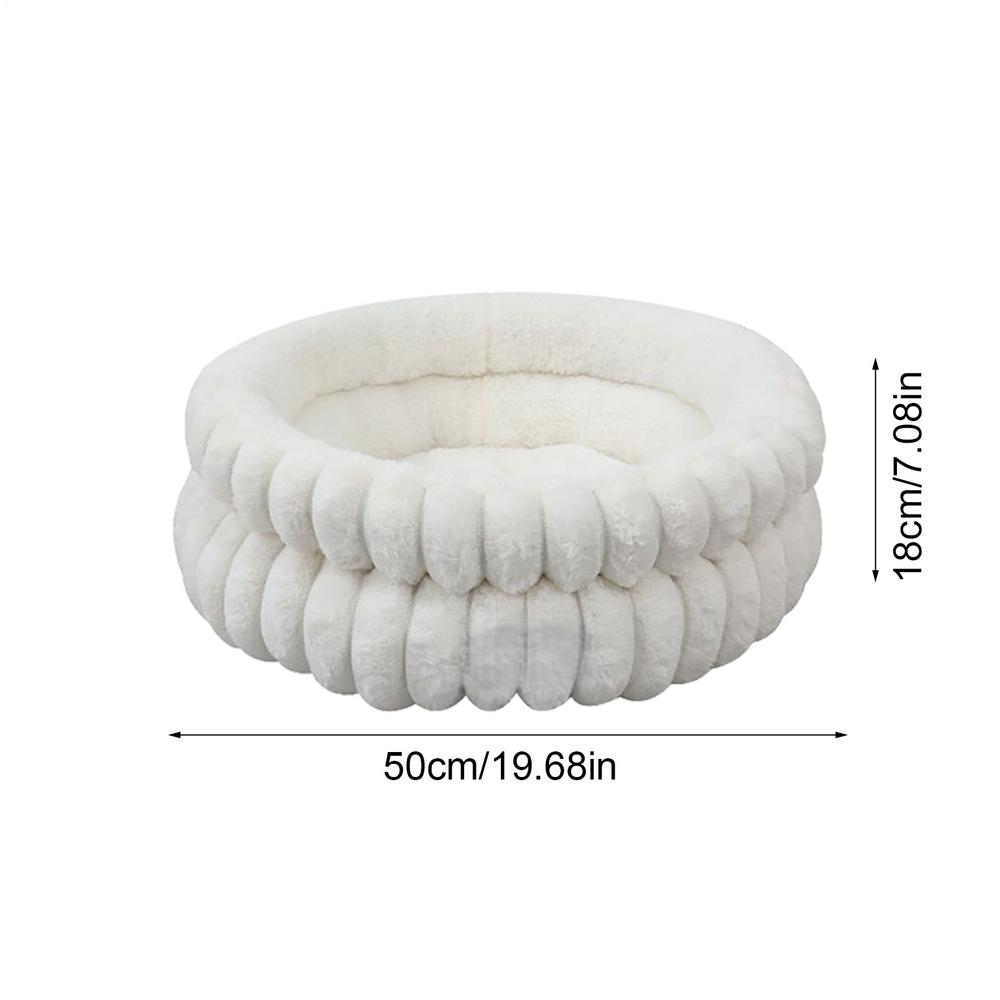 Deluxe Donut Dog Bed Washable Cat Cuddler Mat Cats Dogs Fluff Sleeping Cushion Orthopedic Calming Pet Bed For Dog Pets