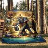 1pc Elephant Ornament Outdoor Blanket, Soft And Comfortable Blanket, Casual Warm Outdoor Blanket
