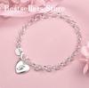 Luxury 925 sterling silver 8-inch 26 letter heart-shaped bracelet for women's fashionable wedding accessories