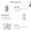 Everjoy S925 Sterling Silver Glass Butterfly Pendant & Insect Charm Bracelet