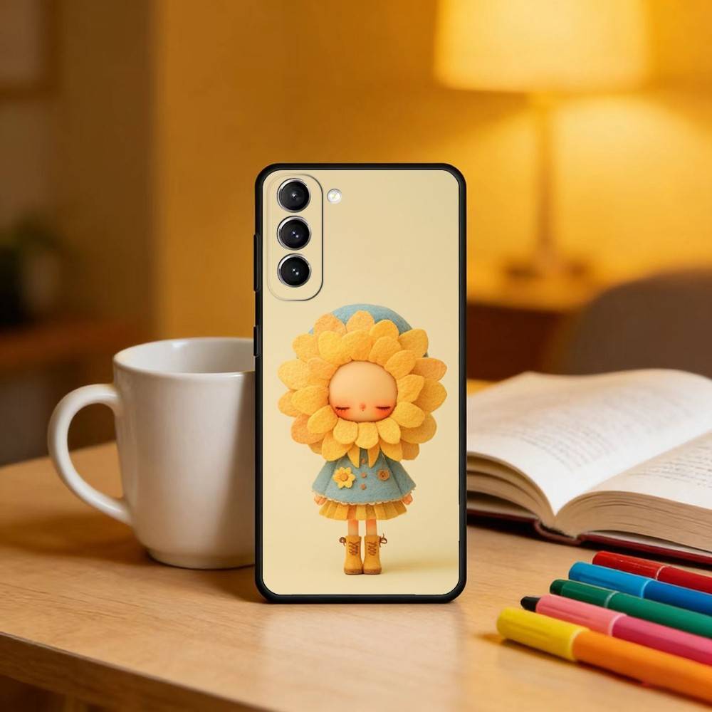 Fashion Doll Blythe Phone Case For Samsung S25,24,23,22,30,21,10,9,Ultra,Plus,Lite,FE,4,5 G Soft Black Case