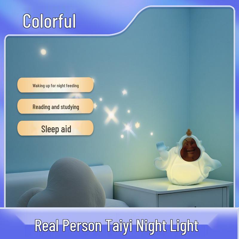 

Taiyi Zhenren Portable Cute Night Light: Warm Bedroom and Office Companion 1W (In Stock/Data Cable + Color Box)