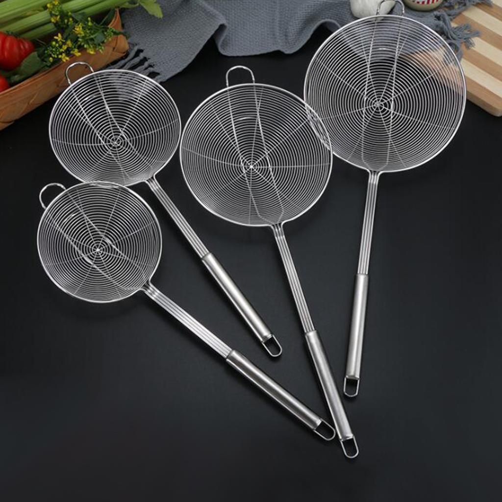 Slotted Spoon Stainless Steel Handle Grip Design Strainer Ladle for Kitchen