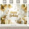 Two-dimensional Plane, Two-dimensional Background Banner, Golden Birthday Celebration Balloons and Giftszyc