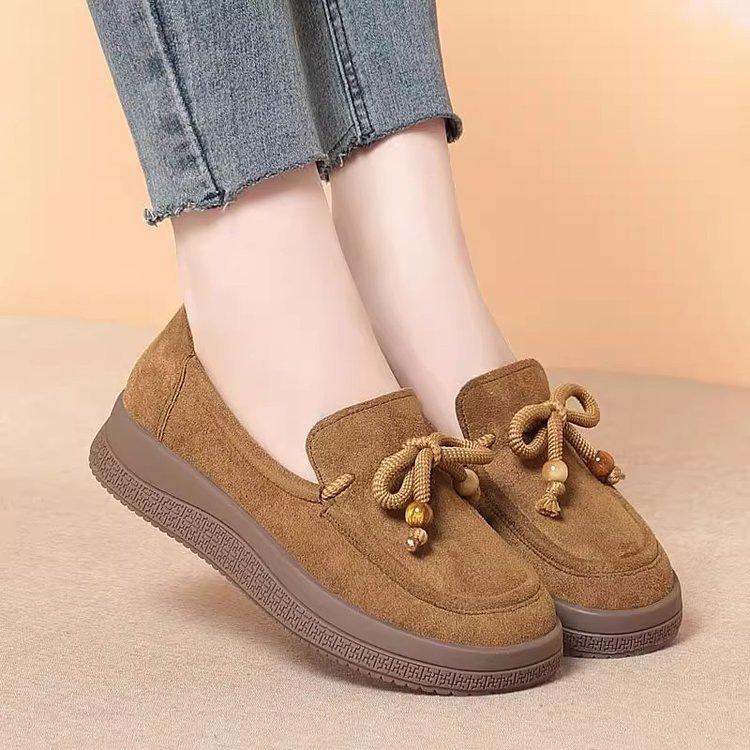 

Round head comfortable flat bottom autumn new Birkenstocks casual non-slip 35 хаки