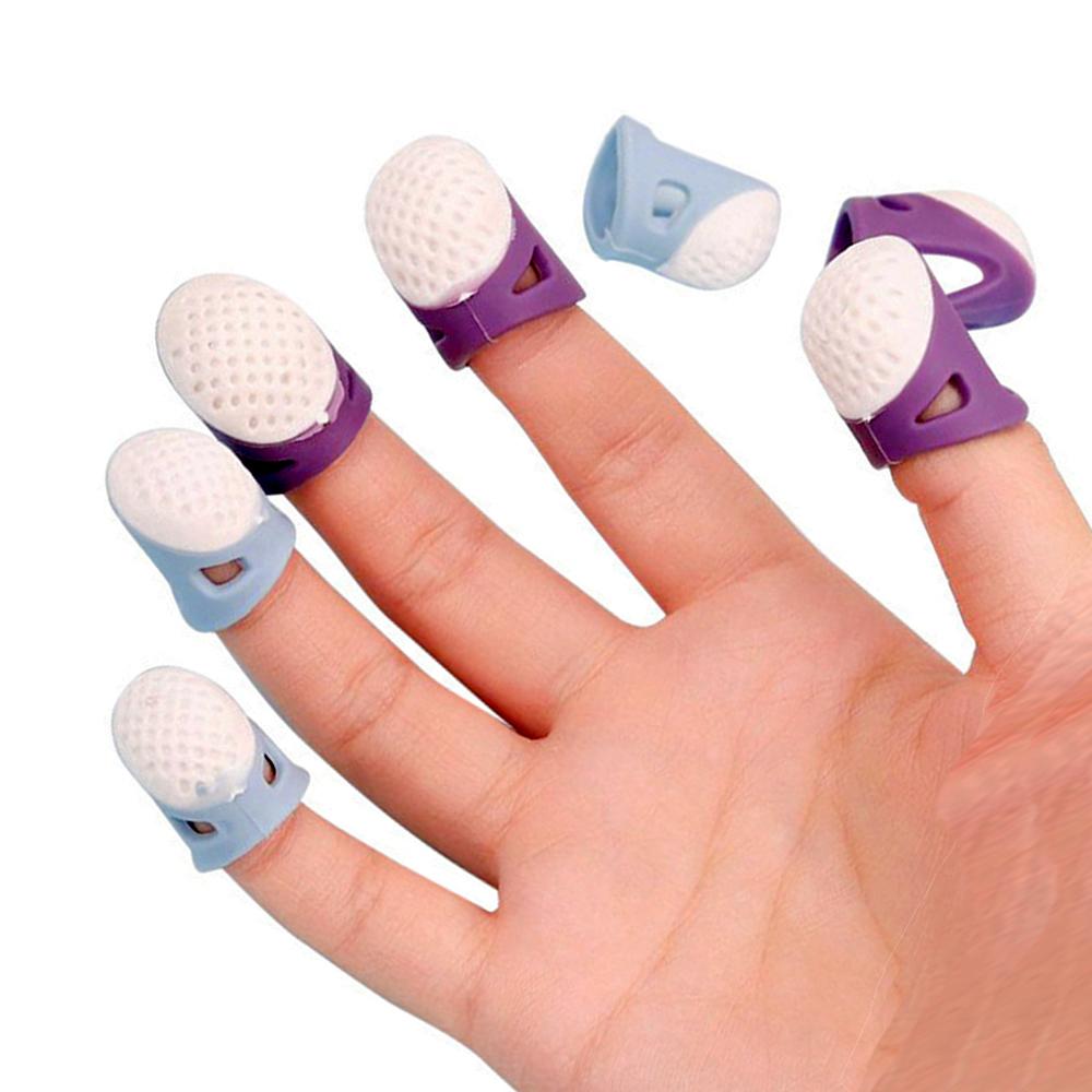 5PCS Silicone Thimbles Anti-stick Finger Cover Household Sewing Finger Protector Multifunctional Finger Sleeve Craft Sewing Tool