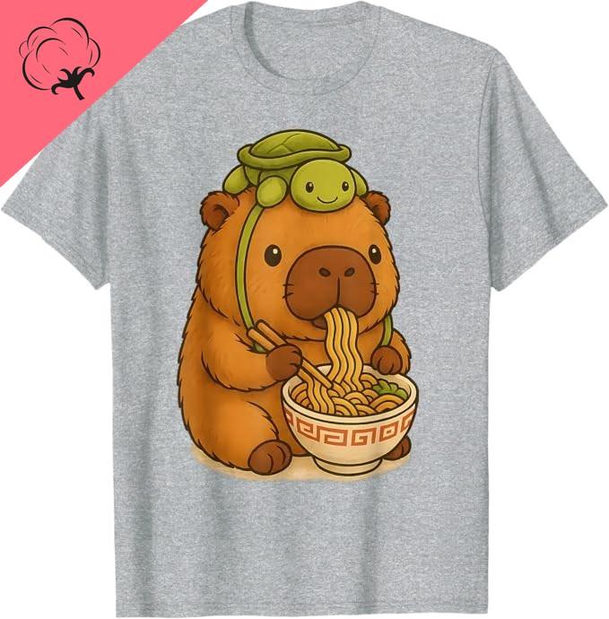 I Love Capybaras mens Casual Short Sleeved Round Neck Tshirt for Spring and Summer Clothing Top Y2k Clothes 100 Cotton Goth