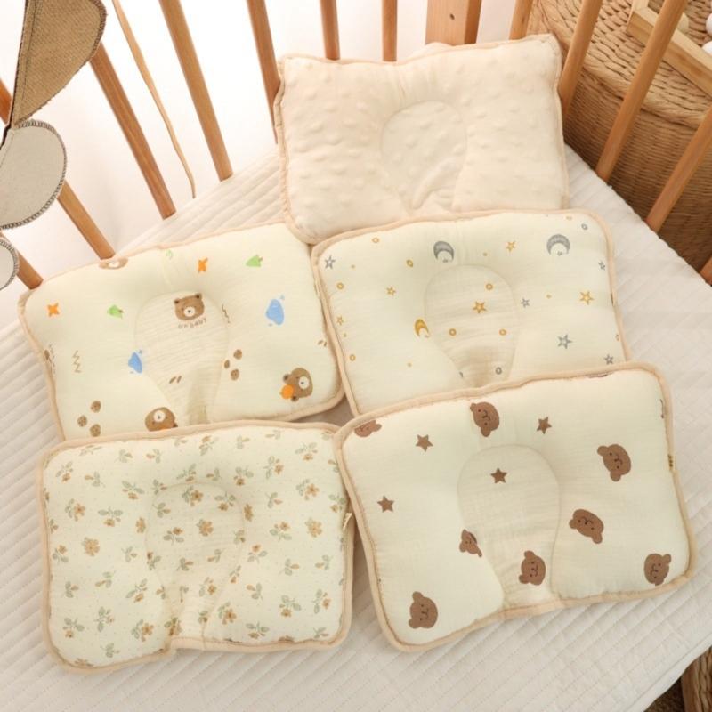 Infant Head Support Pillow for Baby Aged 0 to 12 Months Promoting Healthy Sleep Development with Gentle Cotton Fabric