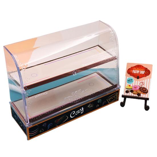 

Dollhouse Cake Showcase Fine Workmanship Sturdy Transparent Mini House Accessories Clear Cake Showcase for Children A
