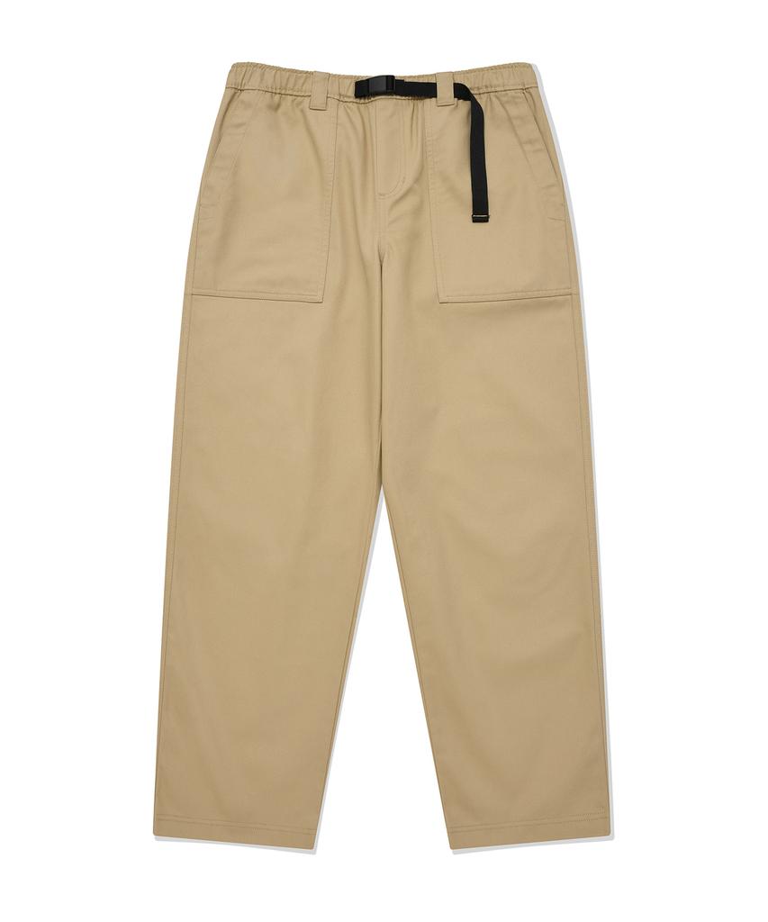WACKY WILLY Webbing Belt Cotton Pants Beige