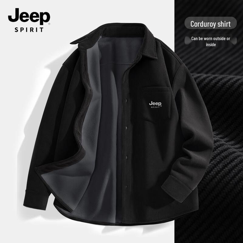 JEEP SPIRIT Men s Corduroy Plush Lined Shirt Jacket XL