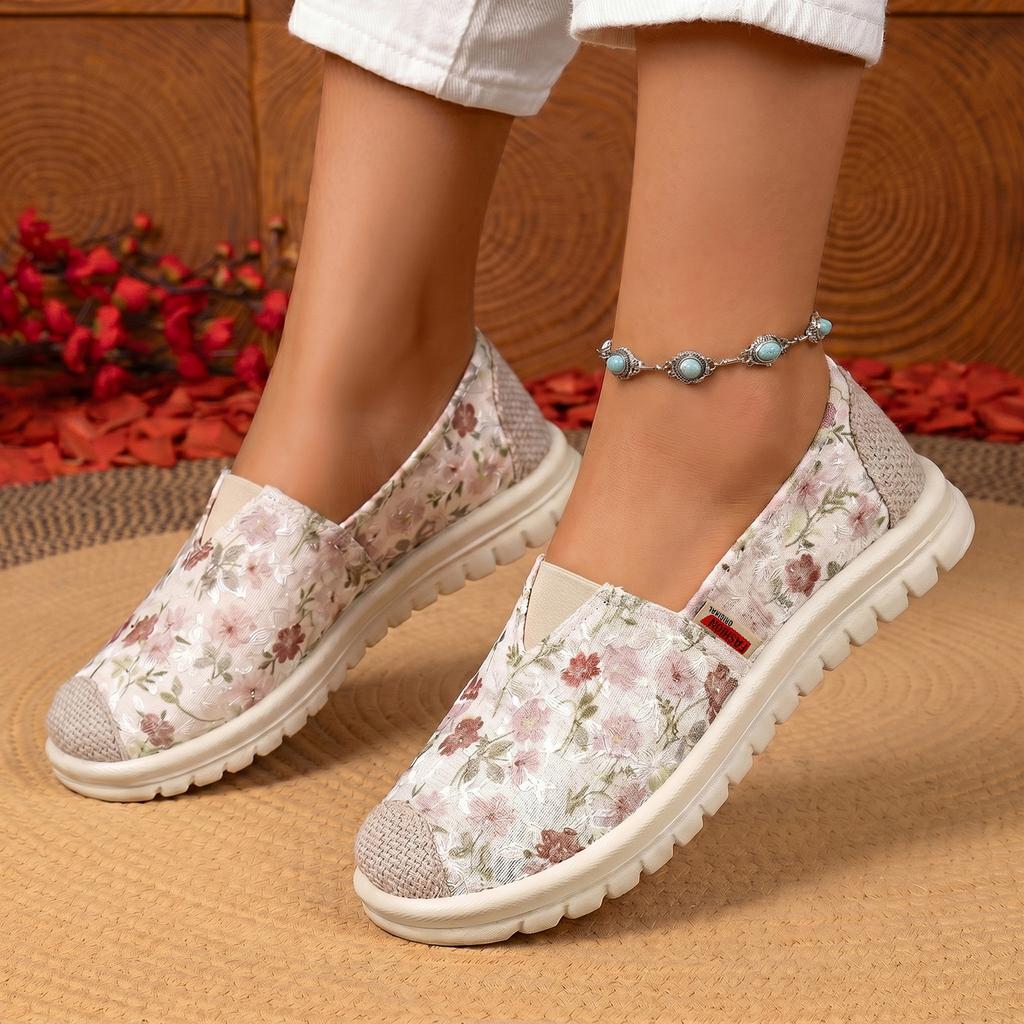 Summer Women's Flat Shoes, Breathable and Soft Casual Shoes, Fashionable Canvas Shoes, Sports Shoes