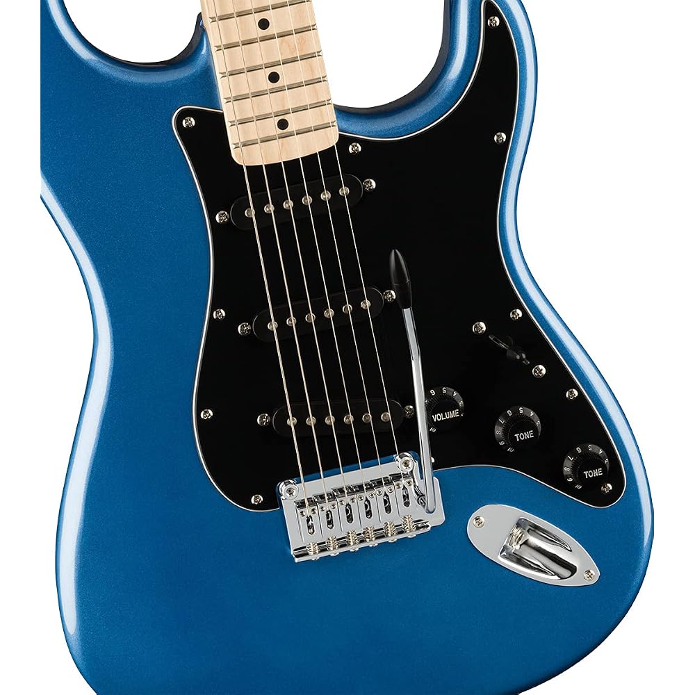 Squier by Fender Affinity Series Stratocaster Maple Fingerboard Black Pickguard Lake Placid Blue Electric Guitar Beginner's 14-Piece Set [MG10 Include