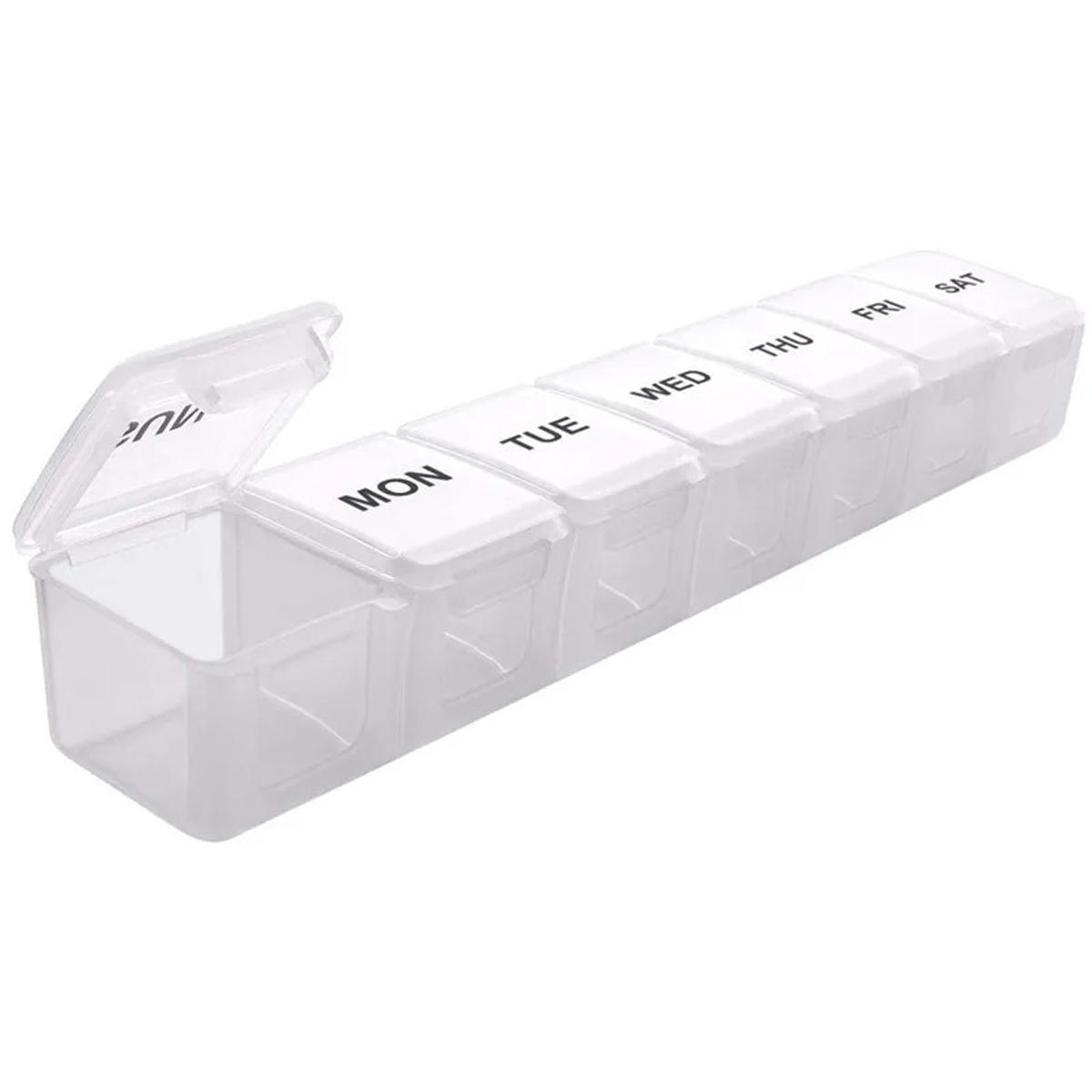 

Органайзер на неделю, коробка для таблеток, портативная маленькая коробочка для таблеток, большие сетки, 7 дней для таблеток, витамины, лекарства, рыбий жир, в дополнительной упаковке розовый