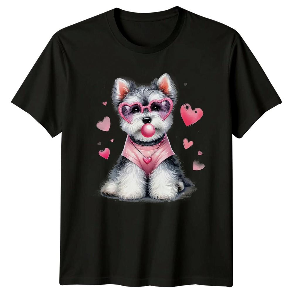 Puppy Dog Hearts Pink Bubblegum Dogs Animals Unisexs TShirt Unisexs Graphic Top a