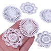 3Pcs Dollhouse Natural Tablecloth Handmade Crochet White Hollow Lace Placemat Table Cloth Doily Cover Pad Decoration