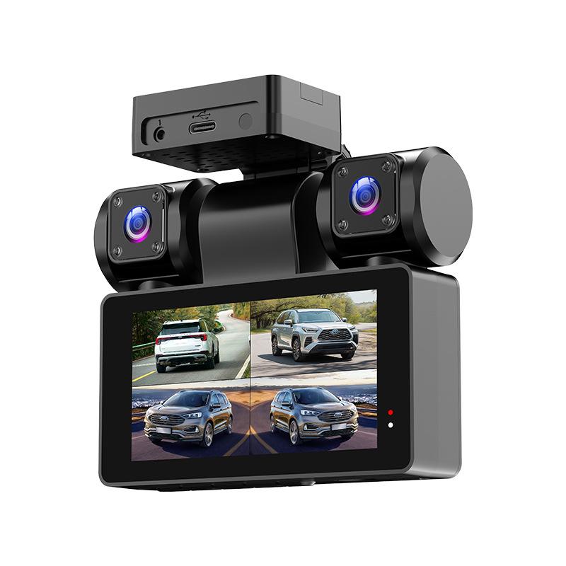 4K HD 360° Panoramic Dash Cam with Night Vision, Front & Rear Dual Recording, No-Wire Installation, Parking Monitor
