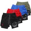 Shorts de corrida masculinos de verão, fitness, academia, treinamento, 2 em 1, shorts esportivos, secagem rápida, treino, corrida, shorts de dois andares