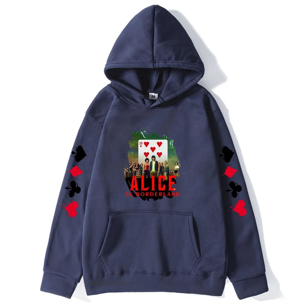 Usagi Arisu Kuina Chishiya Hoodie Anime Alice In Borderland Sweatshirt witn hooded Winter Clothes Graphic Men Hoodies