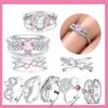925 Silver Beautiful Stars and Moon Shining Sun Geometry Infinite Combination Ring Boutique Matching Gifts