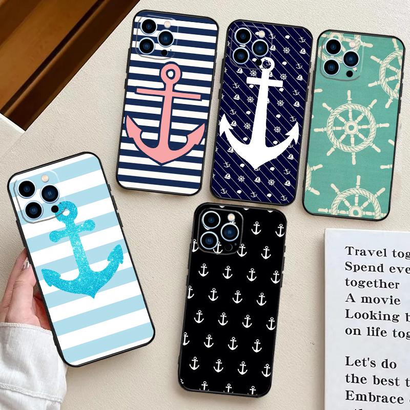 Stripes Anchor Boat Ship Wheel For Realme 10 11 12 13 14 Pro Plus GT6 GT7 15 Pro C61 C67 C63 C71 C55 C51 C65 C53 C75 Case