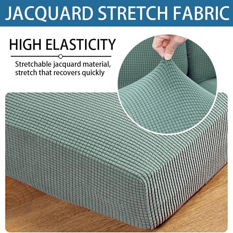 New Jacquard Sofa Seat Cushion Cover Polar Fleece Chair Covers Stretch Washable Removable Slipcover Sofa Protector 1/2/3/4 Seat
