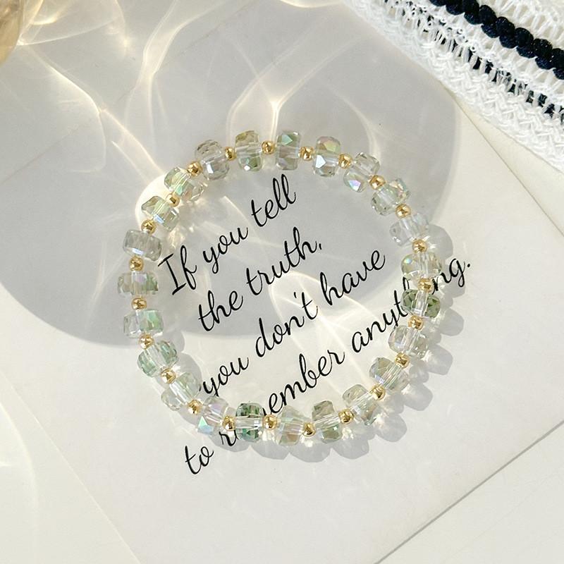 Natural Crystal Bracelet With Geometric Design For Women And Girls Summer
