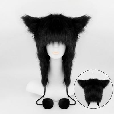 New Plush Cats Ears Hat Headwear Warm Furry Hat for Halloween Fox Costume Cosplay Anime Party Accessory Winter Windproof Hat