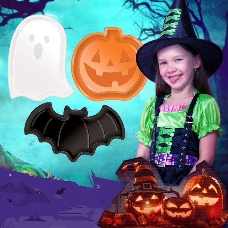 Halloween Candy Dish High Capacity Holiday Table Decoration Tableware Plastic Fruit Plate High Quality And Durable Pumpkin Shape