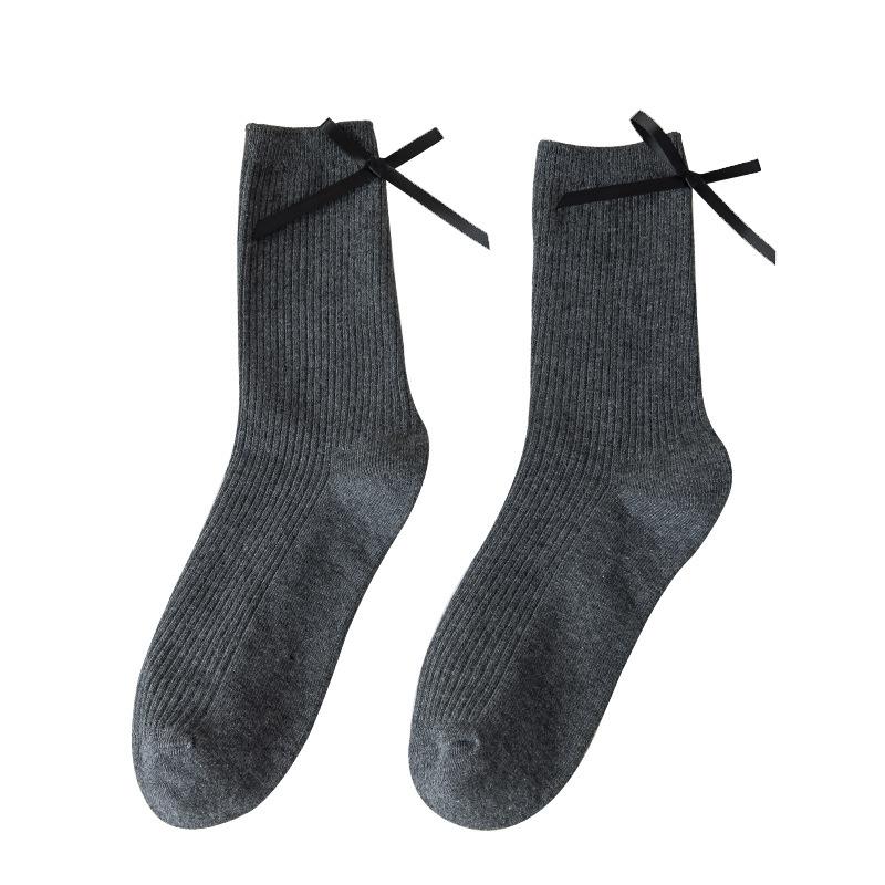 Ladies Spring and Summer Bows Are Versatile Ballet Wind Drum Stack Socks