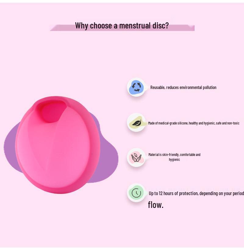 Silicone Menstrual Disc & Cup: Built-In Design for Female Comfort During Periods