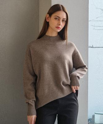 Beullangyu Flowed Half-Neck Slit Knit_4 Colors