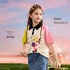 ASK JUNIOR Girls' Color Block Casual Short-Sleeved T-shirt