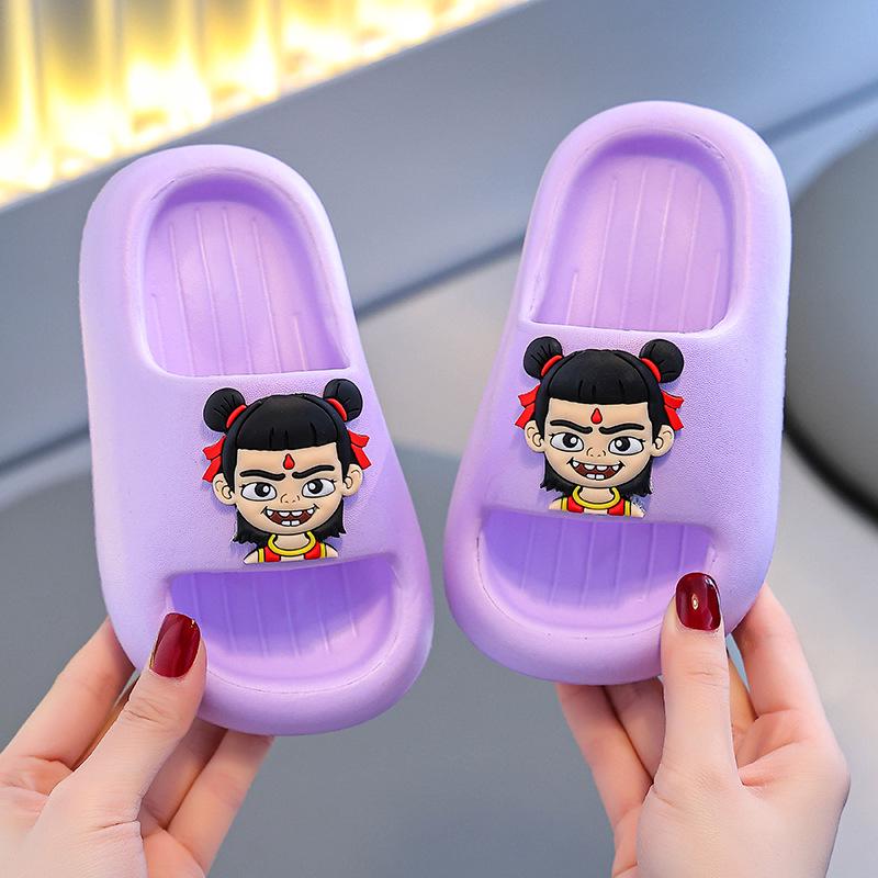 Nezha Kids' Non-Slip EVA Slippers for Boys & Girls - Summer Style for Bath, Indoor, Home