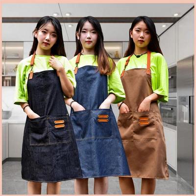 Waterproof Stain-Resistant Large Cotton Denim Home Kitchen Apron