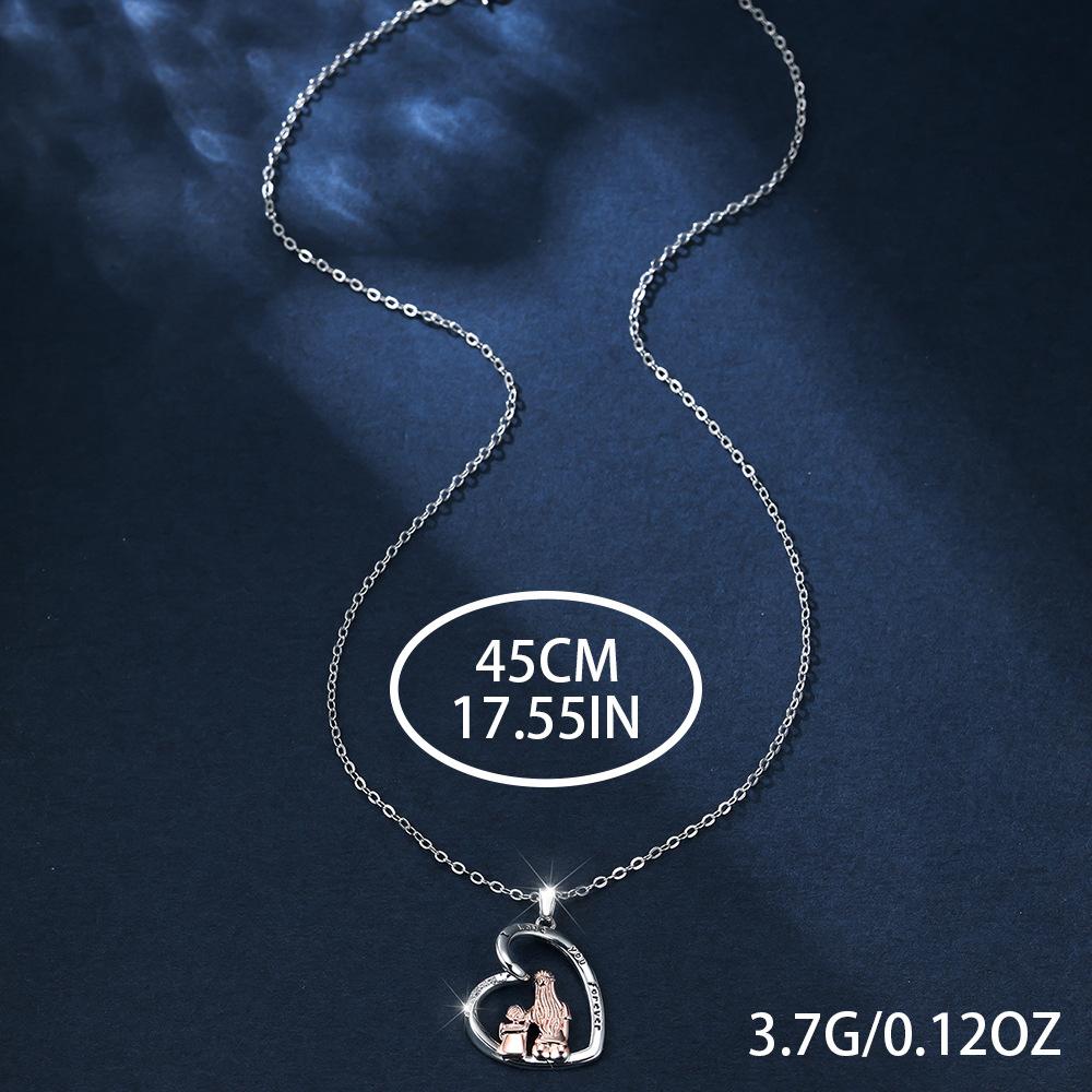 Palladium White K Two-color Mother's Love Necklace Retro Design Style Necklace