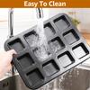 4/2Pcs Mini Brownie Pans 12 Cavity Non-stick Muffin Baking Pan Bakewares Square Cupcake Baking Molds for Home Gathering Baking