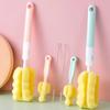 3pcs/lot Bottle Brush Sponge Rotation Baby Pacifier Cup Nipple Cleaning Brushes Set Handheld Soft Head Goupillon De Nettoyage
