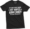 Men's Funny Husband Tee Wife's Army Candy T-Shirt Husband Shirts for Him Dad