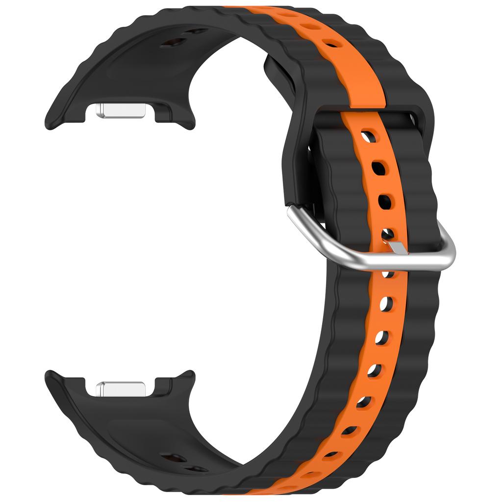 Two-tone Silicone Strap for Samsung Galaxy Watch 8 44mm 40mm Original Bracelet Belt Correa for Galaxy Watch 8 Classic 46mm Band