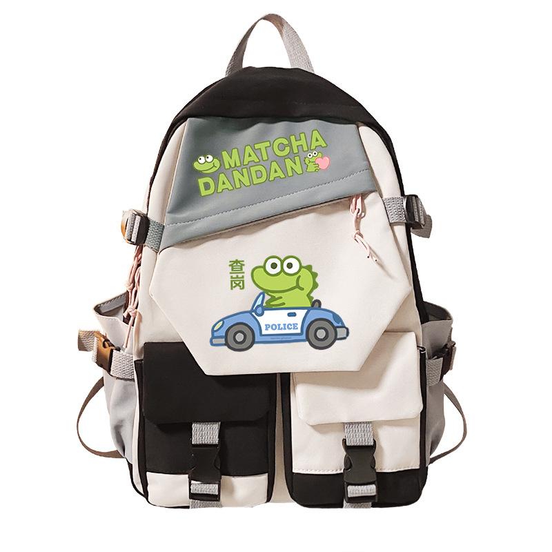 Personalized niche little crocodile expression bag schoolbag 2024 cross-border campus popular student schoolbag casual and simple