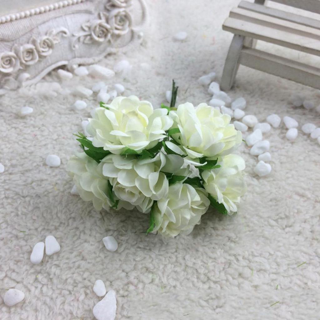 6st konstgjord siden falska blommor blommig bröllopsbukett fest heminredning