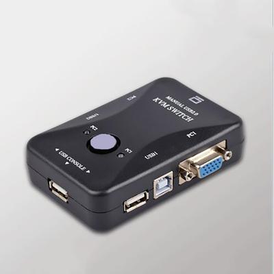 2 Port USB/PC2 KVM VGA Anahtar Klavye fare anahtarı