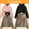 Women Fleece Hoodie Coat With Cute Bear Ear Design And Hooded Collar For Cozy Winter Wear