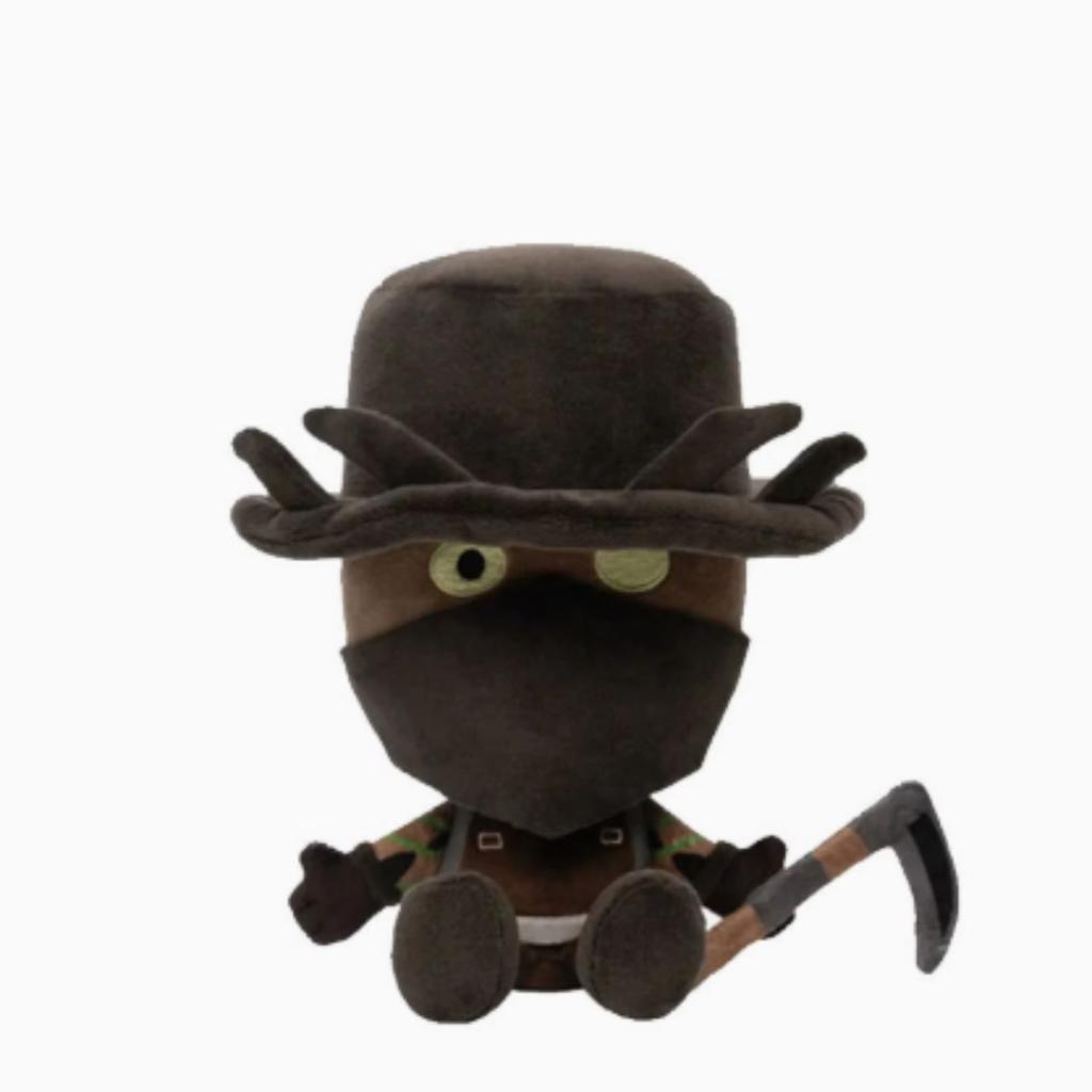 25Cm Groundskeeper Plush Toy From Doors Game Cute Horror Character Doll With Hat And Scythe Soft Stuffed Animal For Kids Gift