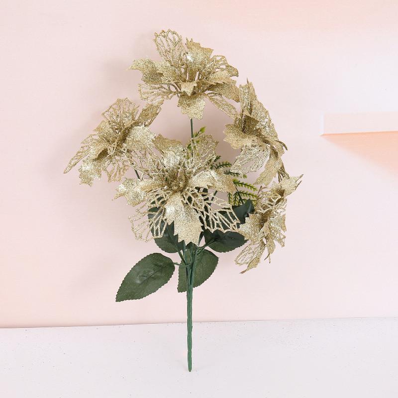 Christmas Decorative Flower With Bright Colors Party Home Decor Flowers Fake